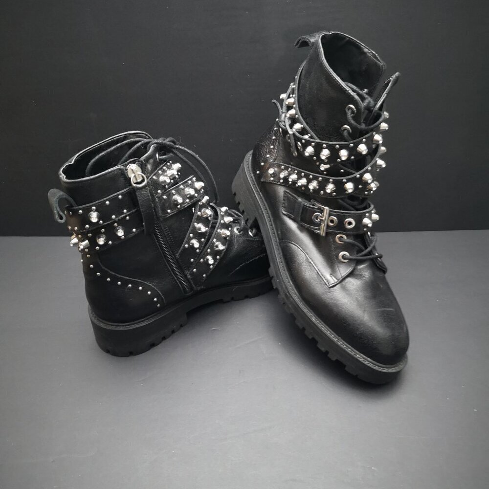 Zara Basic Ladies Size 37 (approx. 6-6.5 US) Black Leather Ankle Boots